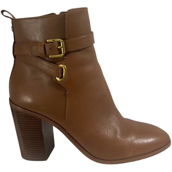 Michael Kors Aldridge Ankle Bootie Block Heel Camel Color size 7.5 - Picture 2 of 16